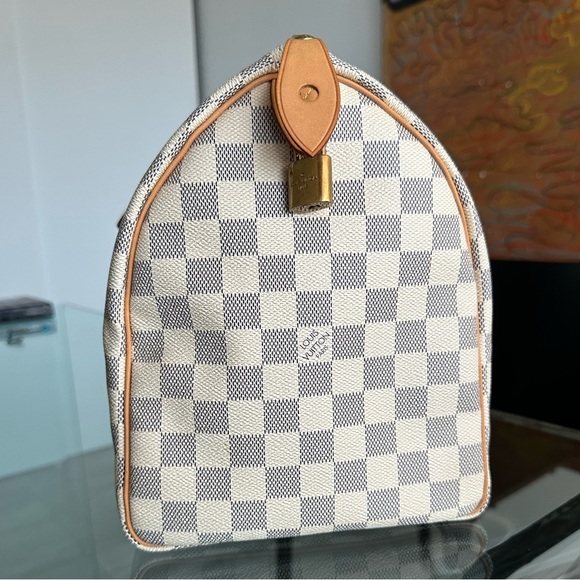 SOLD - mint 2011 Louis VUITTON 35 SPEEDY DAMIER AZUR - Picture 7 of 14